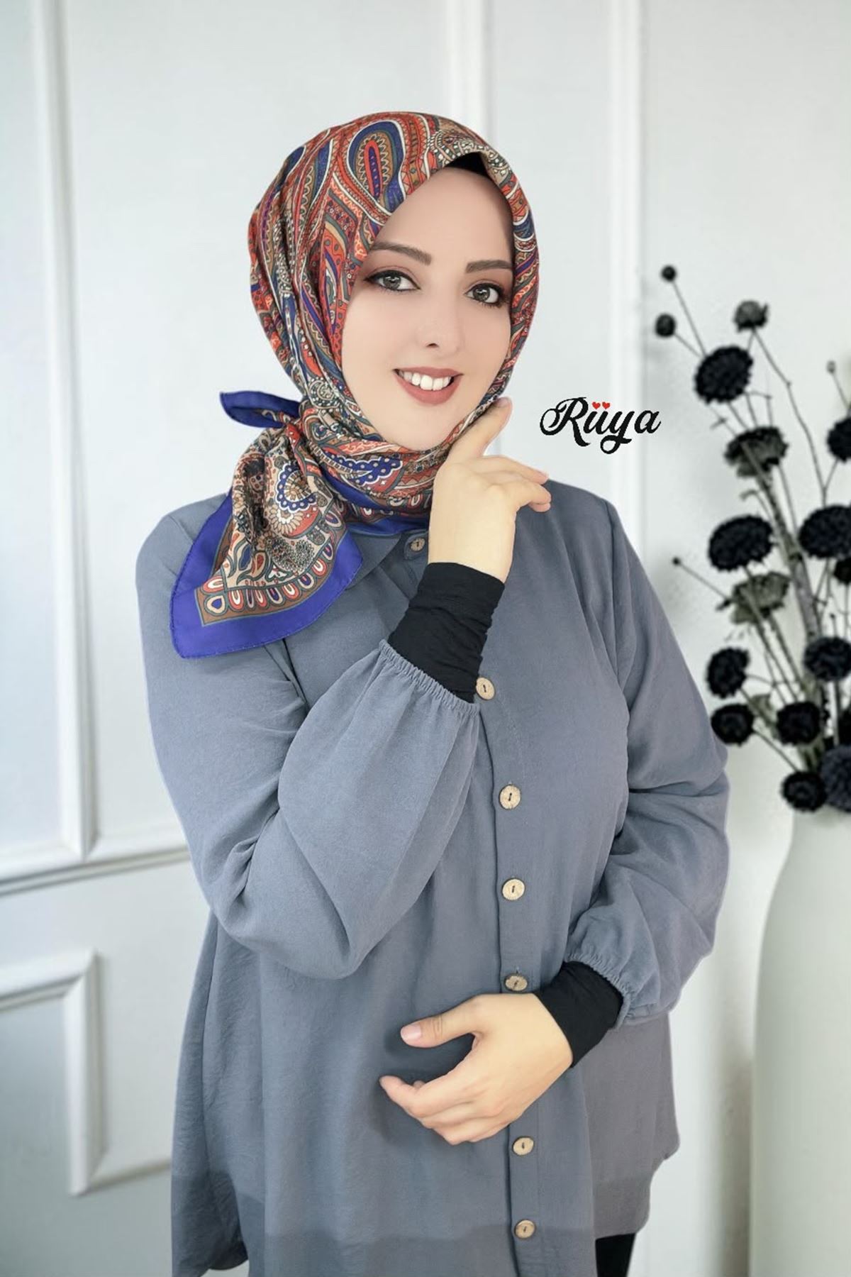 Rüya Lina Etnik Etro Desen Soft Eşarp Kod : 3225