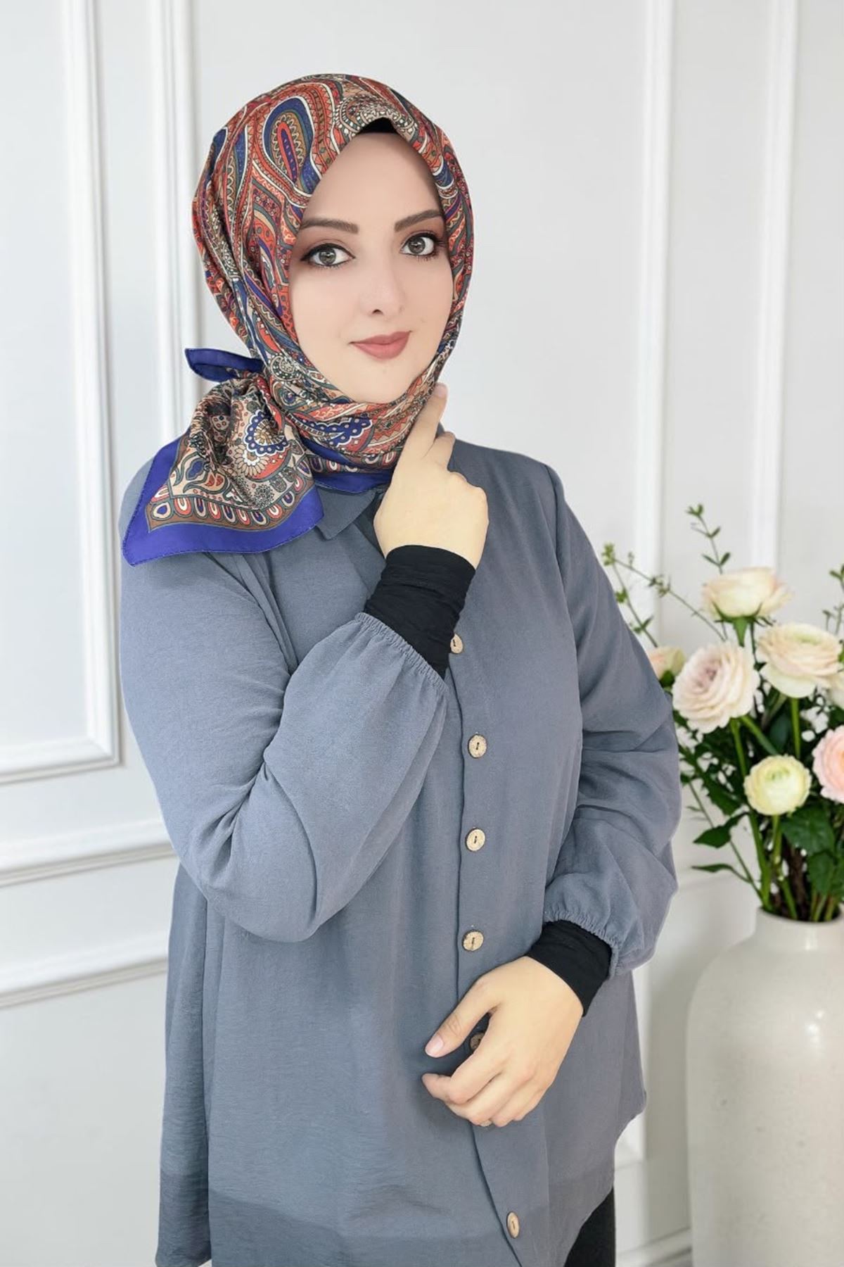 Rüya Lina Etnik Etro Desen Soft Eşarp Kod : 3225
