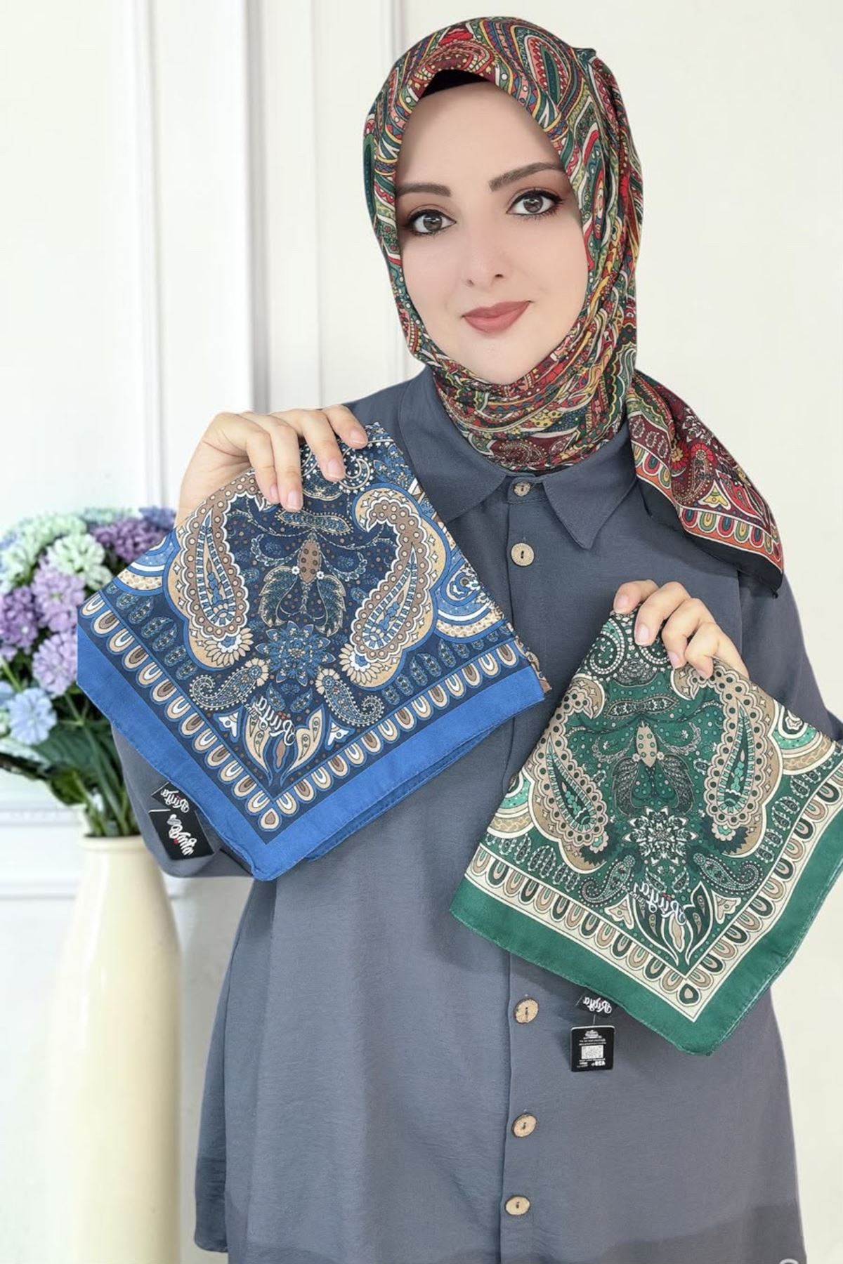 Rüya Lina Etnik Etro Desen Soft Eşarp Kod : 3225