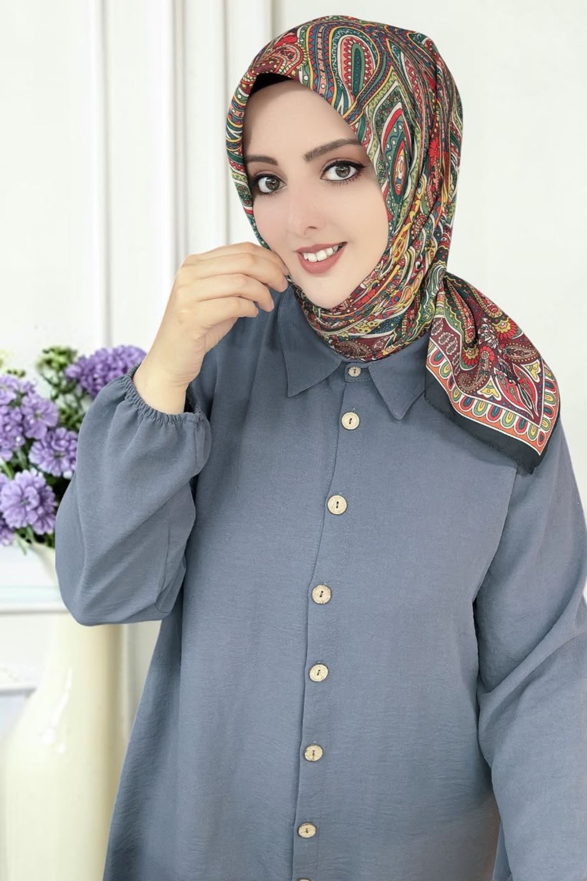 Rüya Lina Etnik Etro Desen Soft Eşarp Kod : 3225