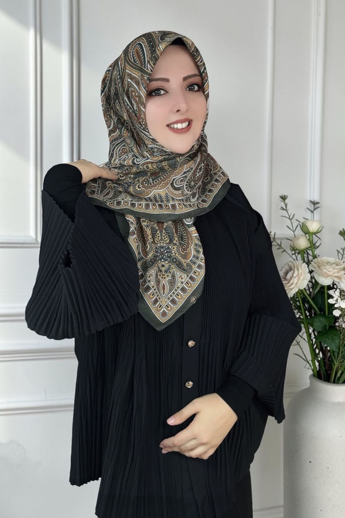 Rüya Lina Etnik Etro Desen Soft Eşarp Kod : 3225