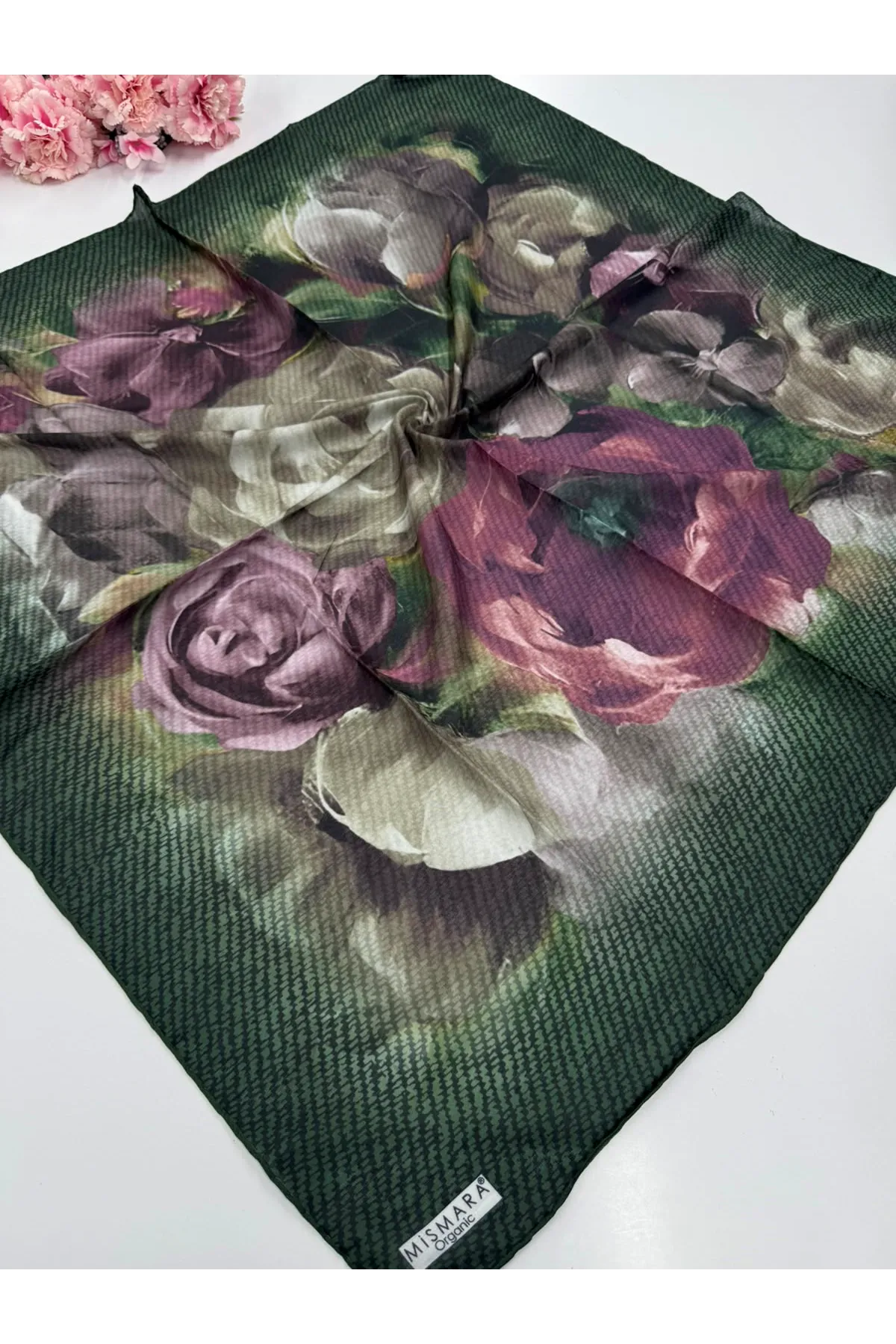 Rose Desen Organik  Eşarp Kod:5566