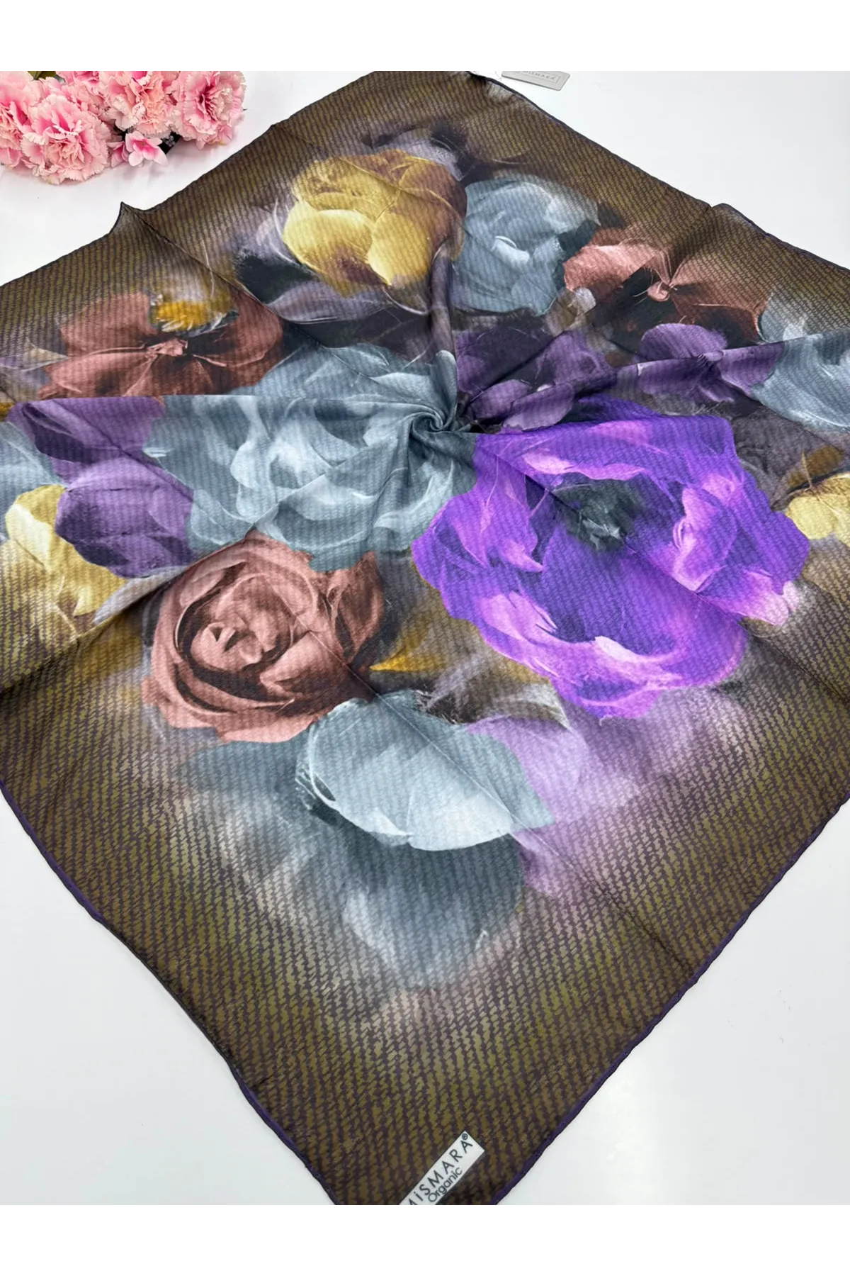 Rose Desen Organik  Eşarp Kod:5566