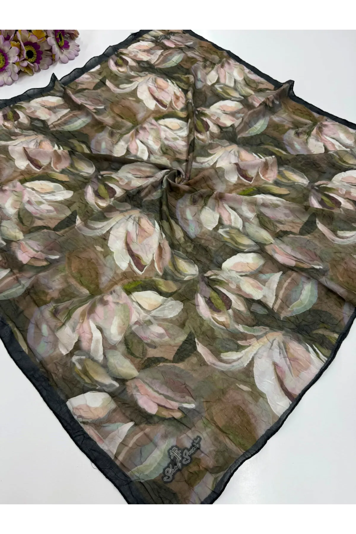 Lilyum Desen Kraş Eşarp