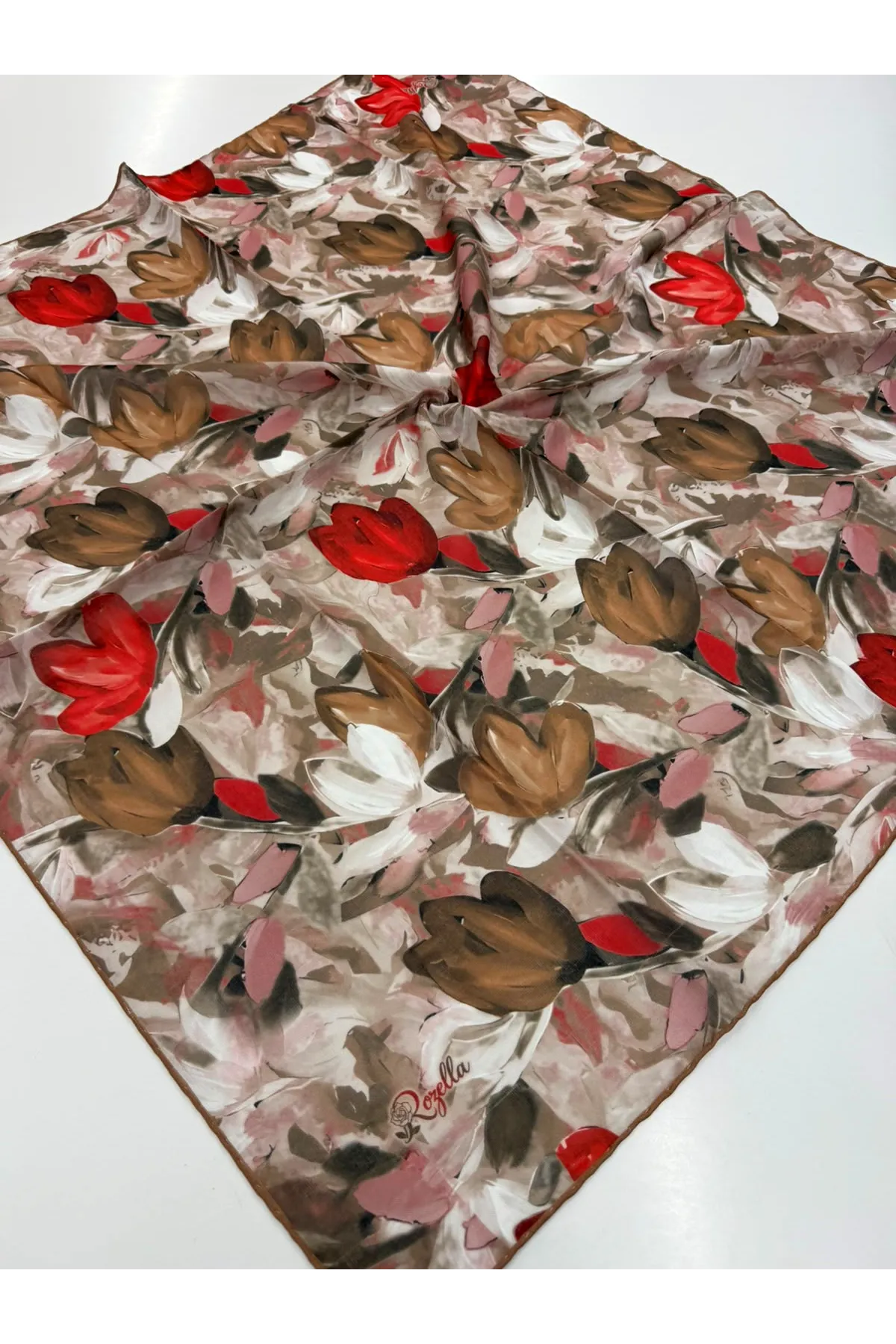Rozella Soft Eşarp Lale Desen