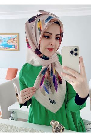 Rüya Koton Eşarp Tüy Desen