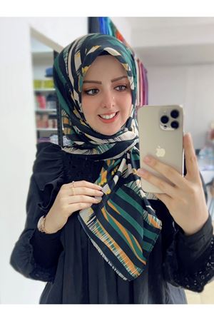 Rüya Koton Eşarp Meşhur Yeşil Zebra