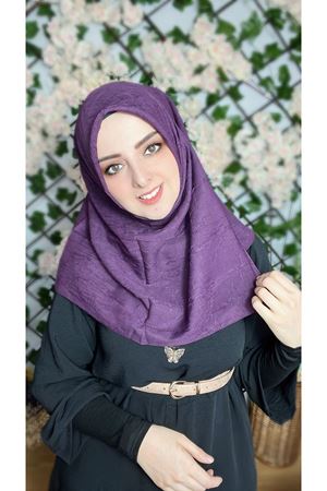 Bambu Kraş Eşarp Mor