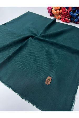 Tek Renk Koton Eşarp (Bal Peteği-Petrol Yeşili)