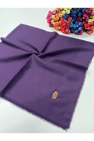Tek Renk Koton Eşarp (Bal Peteği-Mor)