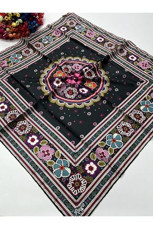 Rüya Çiçek Desen Twill Eşarp Kod: 6767