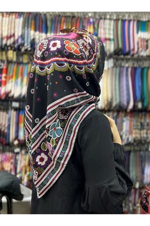 Rüya Çiçek Desen Twill Eşarp Kod: 6767