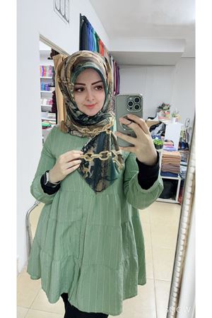 Rüya Koton Eşarp Yeşil Zincir