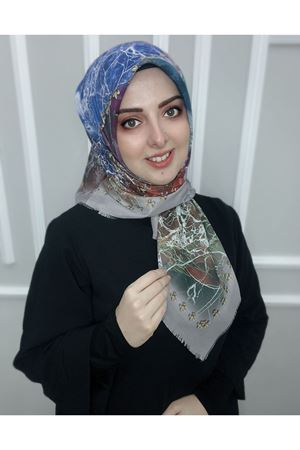 Rüya Koton Eşarp Renkli Mermer