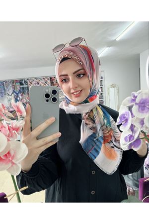 Rüya Koton Eşarp Tüy Desen 3