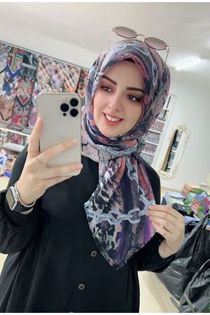 Rüya Koton Eşarp Renkli Zincir