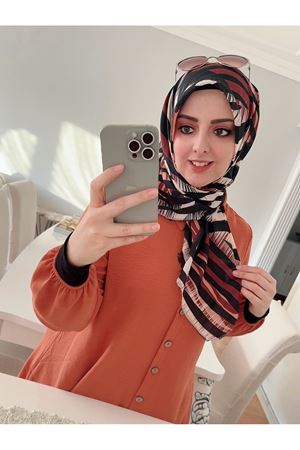 Rüya Koton Eşarp Meşhur Zebra Kahve