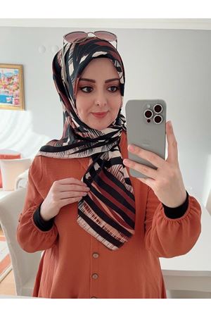 Rüya Koton Eşarp Meşhur Zebra Kahve