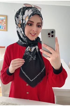 Rüya Koton Eşarp Papatya Desen