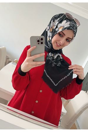 Rüya Koton Eşarp Papatya Desen