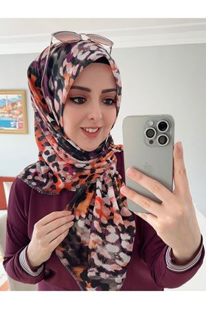 Rüya Koton Eşarp Renkli Leo Modeli