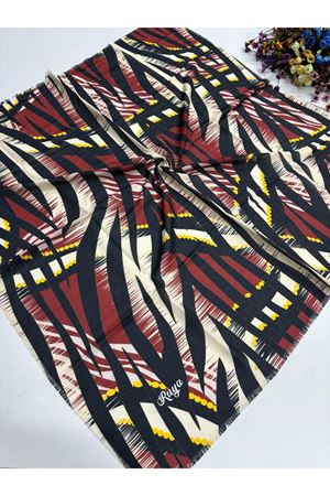 Rüya Koton Eşarp Meşhur Zebra Bordo