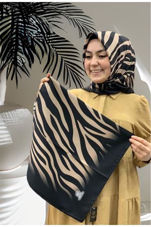 Scarfe Zebra Desen Twill Eşarp 
