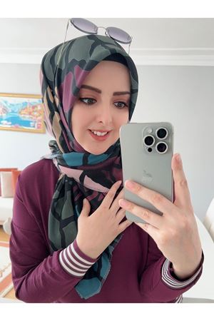 Rüya Koton Eşarp Yaprak Modeli kod:0210