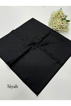 Monogram Desen Jakar Eşarp Siyah
