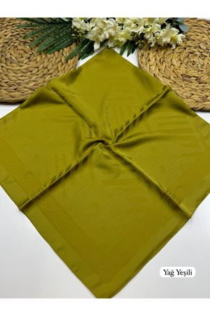  Fırça Desen Jakar Eşarp Yağ Yeşili