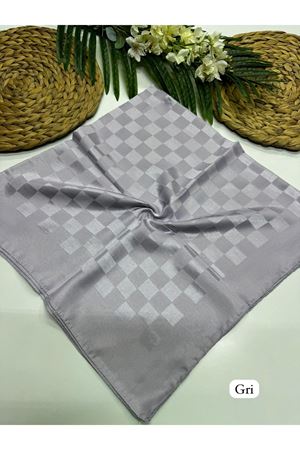 Dama Desen Jakar Eşarp Gri