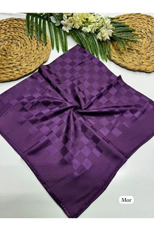 Dama Desen Jakar Eşarp Mor