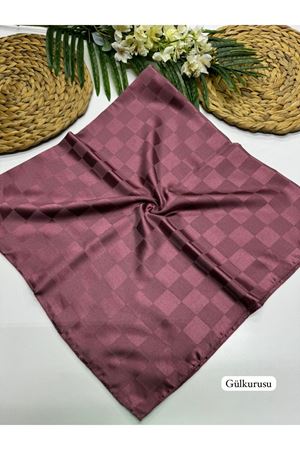 Dama Desen Jakar Eşarp Gül Kurusu