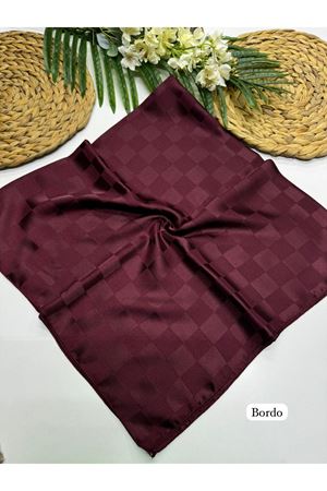 Dama Desen Jakar Eşarp Bordo