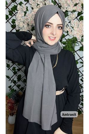 İnce Medine İpeği Şal Antrasit
