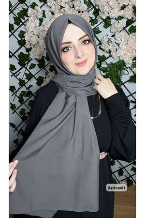 İnce Medine İpeği Şal Antrasit