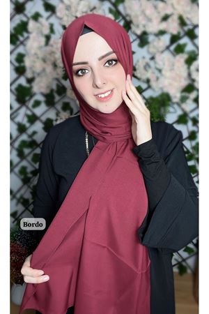 İnce Medine İpeği Şal Bordo