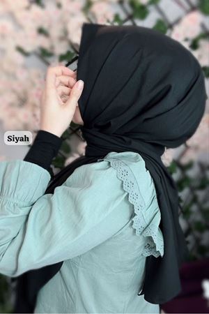 İnce Medine İpeği Şal Siyah