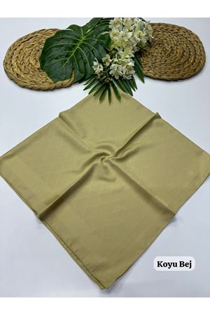 Patina Desen Jakar Eşarp (Koyu Bej)