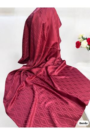 Patina Desen Jakar Şal Bordo