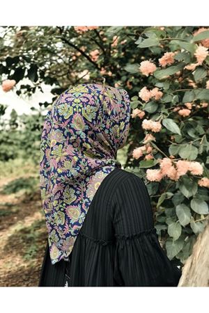 Rüya Organik (Fresh) Soft Eşarp (Zemin Lacivert)