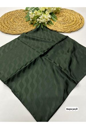 Suyolu Desen Jakar Eşarp Koyu Yeşil