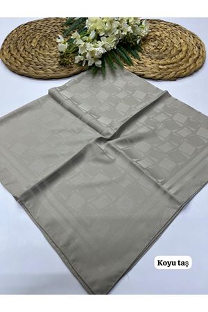 Damas Desen  Jakar Eşarp (Koyu Taş)