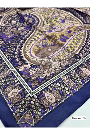 Etroçiçek Modeli Soft Eşarp Kod:13 Morcivert