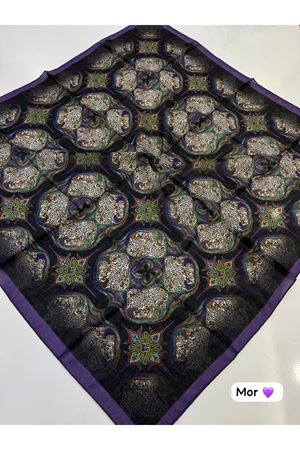 Mini Leopar Desen Soft Eşarp (Mor)