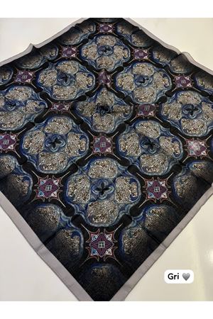 Mini Leopar Desen Soft Eşarp (Gri)