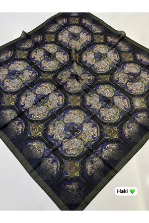 Mini Leopar Desen Soft Eşarp (Haki)