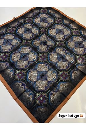 Mini Leopar Desen Soft Eşarp (Soğan Kabuğu)