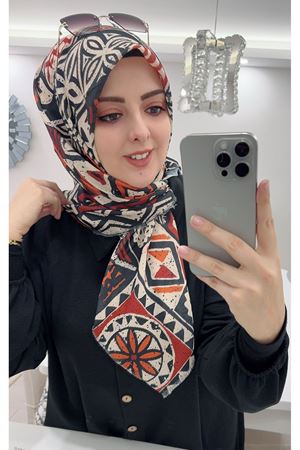 Rüya Koton Eşarp  Etnik Desen