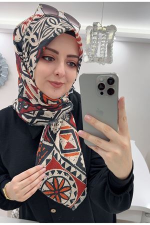 Rüya Koton Eşarp  Etnik Desen